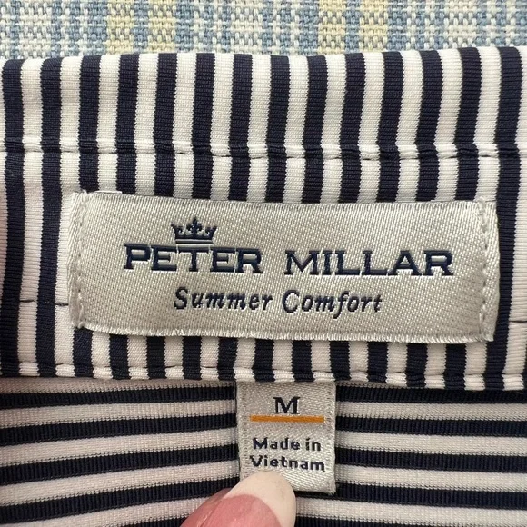 Peter Millar Blue Stripe Polo Size M - Picture 4 of 5